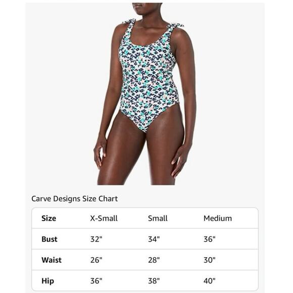 Carve Designs Sandhaven One-Piece Swimsuit Bloom Texture Medium NWT - Picture 5 of 10